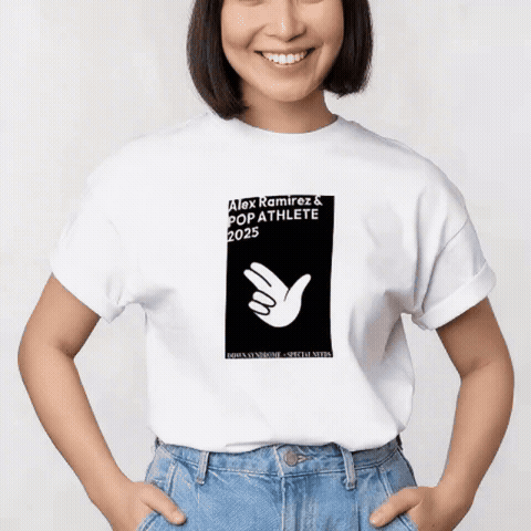 ポップアスリート × Vamos Together チャリティTシャツ〈第2弾〉 ― ラミちゃん ハンドサインデザインVer.